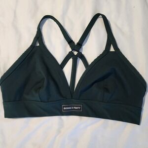 Savage X Fenty XL Forest Green T-Shirt Bralette Triangle Bra Top